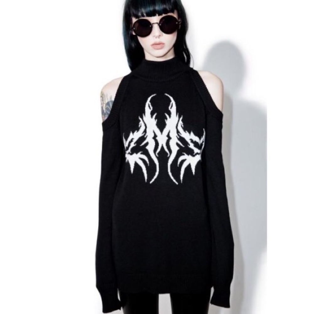 Disturbia “PMS” sweater in death metal font